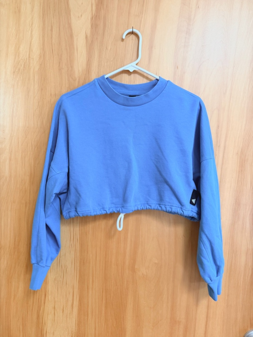Adidas Cropped Blue Drawstring Sweatshirt